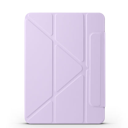 For iPad Pro 11 2024 Fixed Buckle Magnetic Deformation Leather Tablet Case(Purple) - iPad Pro 11 2024 Cases by buy2fix | Online Shopping UK | buy2fix
