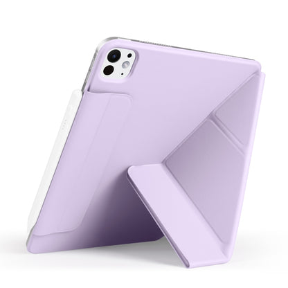 For iPad Pro 11 2024 Fixed Buckle Magnetic Deformation Leather Tablet Case(Purple) - iPad Pro 11 2024 Cases by buy2fix | Online Shopping UK | buy2fix