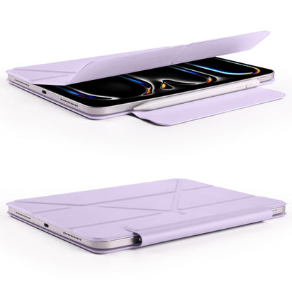 For iPad Pro 11 2024 Fixed Buckle Magnetic Deformation Leather Tablet Case(Purple) - iPad Pro 11 2024 Cases by buy2fix | Online Shopping UK | buy2fix