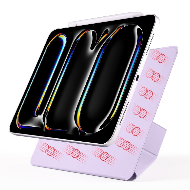 For iPad Pro 11 2024 Fixed Buckle Magnetic Deformation Leather Tablet Case(Purple) - iPad Pro 11 2024 Cases by buy2fix | Online Shopping UK | buy2fix