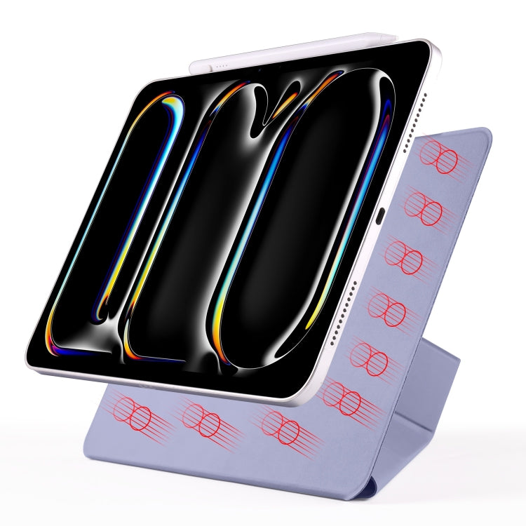 For iPad Pro 11 2024 Fixed Buckle Magnetic Deformation Leather Tablet Case(Lavender Purple) - iPad Pro 11 2024 Cases by buy2fix | Online Shopping UK | buy2fix