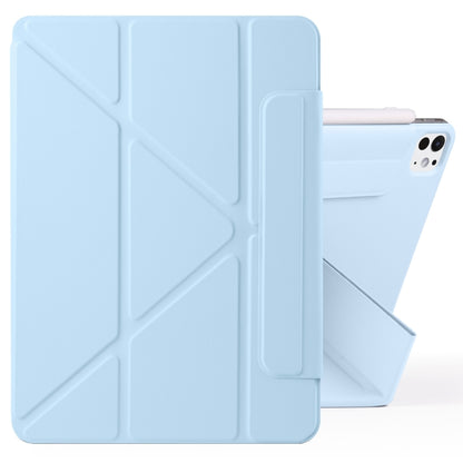 For iPad Pro 13 2024 Fixed Buckle Magnetic Deformation Leather Tablet Case(Ice Blue) - iPad Pro 13 2024 Cases by buy2fix | Online Shopping UK | buy2fix