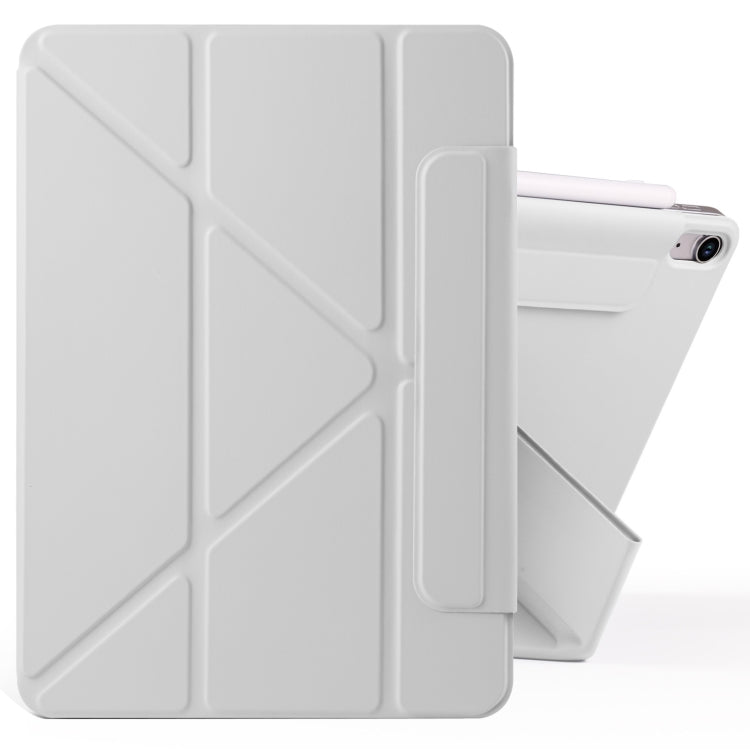For iPad Air 13 2024 / 2025 Fixed Buckle Magnetic Deformation Leather Tablet Case(Grey) - iPad Air 13 2025 / 2024 Cases by buy2fix | Online Shopping UK | buy2fix