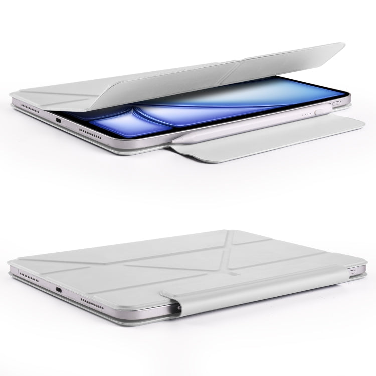 For iPad Air 13 2024 / 2025 Fixed Buckle Magnetic Deformation Leather Tablet Case(Grey) - iPad Air 13 2025 / 2024 Cases by buy2fix | Online Shopping UK | buy2fix