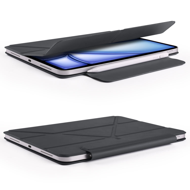 For iPad Air 11 2025 / 2024 / 10.9 2022 Fixed Buckle Magnetic Deformation Leather Tablet Case(Black) - iPad Air 11 2025 / 2024 Cases by buy2fix | Online Shopping UK | buy2fix