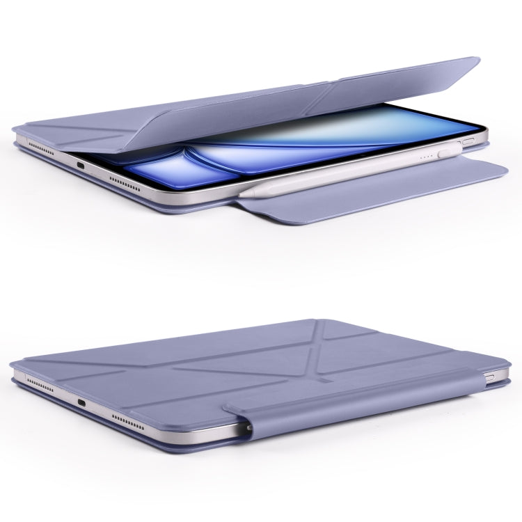 For iPad Air 11 2025 / 2024 / 10.9 2022 Fixed Buckle Magnetic Deformation Leather Tablet Case(Lavender Purple) - iPad Air 11 2025 / 2024 Cases by buy2fix | Online Shopping UK | buy2fix