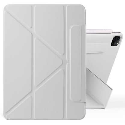 For iPad Pro 11 2022 / 2021 / 2020 Fixed Buckle Magnetic Deformation Leather Tablet Case(Grey) - iPad Pro 11 (2022/2021) Cases by buy2fix | Online Shopping UK | buy2fix