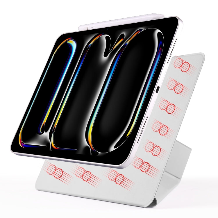 For iPad Pro 11 2022 / 2021 / 2020 Fixed Buckle Magnetic Deformation Leather Tablet Case(Grey) - iPad Pro 11 (2022/2021) Cases by buy2fix | Online Shopping UK | buy2fix