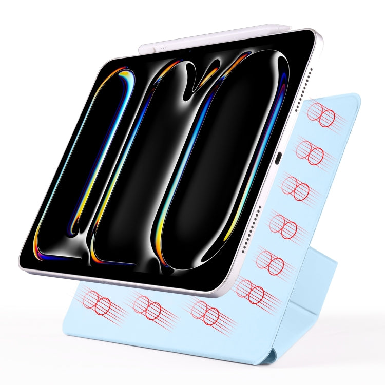 For iPad Pro 12.9 2022 / 2021 / 2020 Fixed Buckle Magnetic Deformation Leather Tablet Case(Ice Blue) - iPad Pro 12.9 (2022/2021) Cases by buy2fix | Online Shopping UK | buy2fix