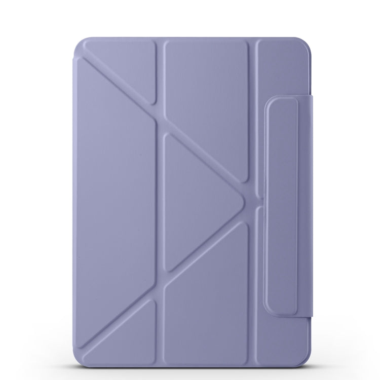 For iPad Pro 12.9 2022 / 2021 / 2020 Fixed Buckle Magnetic Deformation Leather Tablet Case(Lavender Purple) - iPad Pro 12.9 (2022/2021) Cases by buy2fix | Online Shopping UK | buy2fix