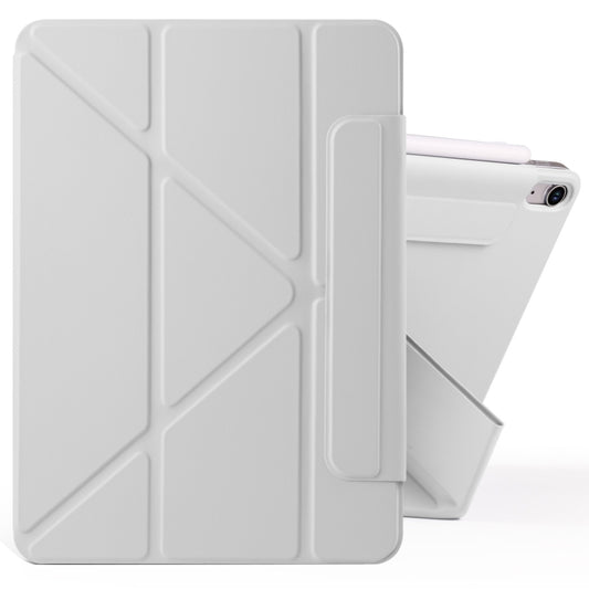 For iPad mini 6 / mini 2024 Fixed Buckle Magnetic Deformation Leather Tablet Case(Grey) - iPad mini 2024 Cases by buy2fix | Online Shopping UK | buy2fix