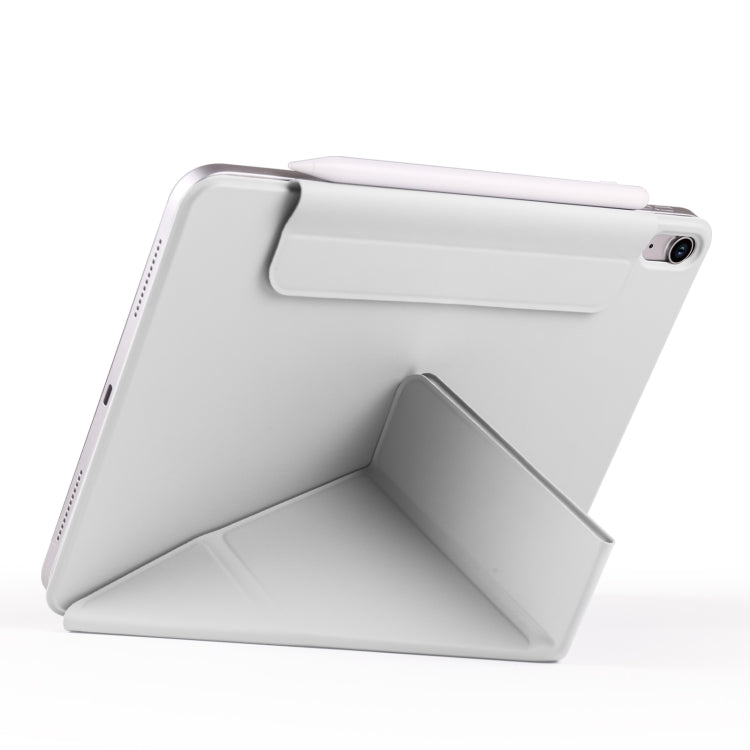 For iPad mini 6 / mini 2024 Fixed Buckle Magnetic Deformation Leather Tablet Case(Grey) - iPad mini 2024 Cases by buy2fix | Online Shopping UK | buy2fix