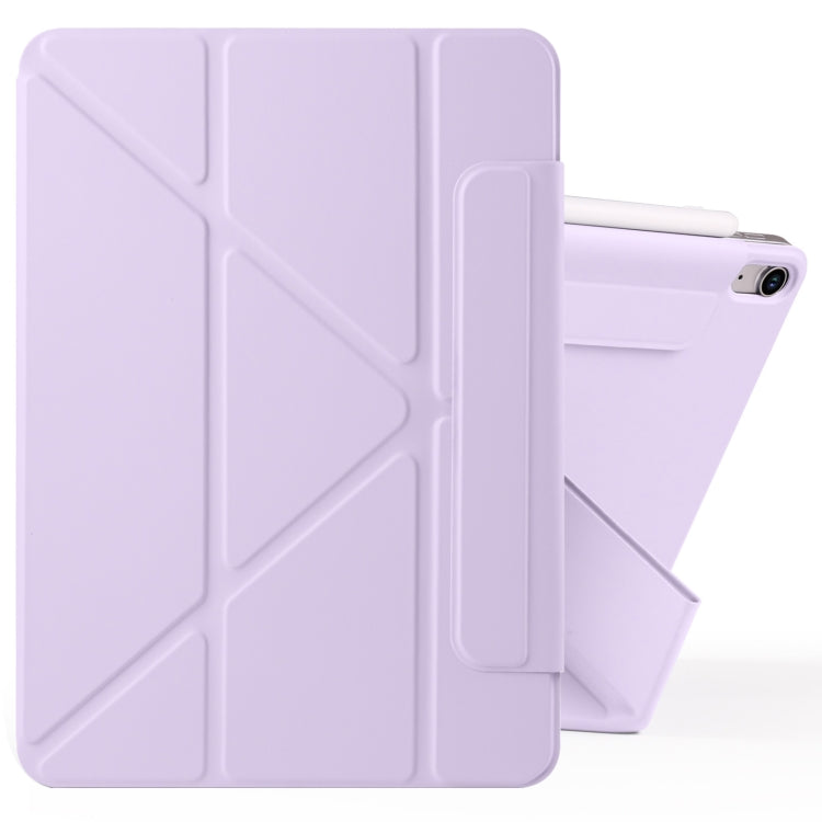 For iPad mini 6 / mini 2024 Fixed Buckle Magnetic Deformation Leather Tablet Case(Purple) - iPad mini 2024 Cases by buy2fix | Online Shopping UK | buy2fix