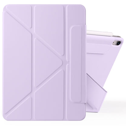 For iPad mini 6 / mini 2024 Fixed Buckle Magnetic Deformation Leather Tablet Case(Purple) - iPad mini 2024 Cases by buy2fix | Online Shopping UK | buy2fix