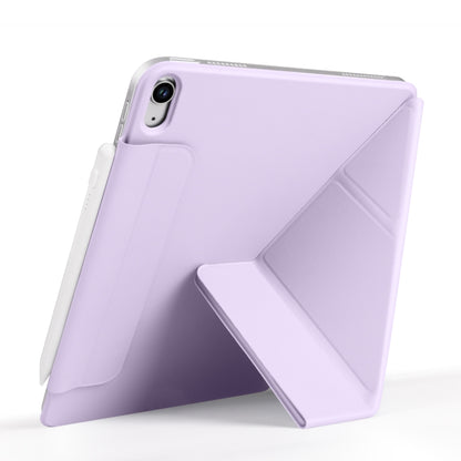 For iPad mini 6 / mini 2024 Fixed Buckle Magnetic Deformation Leather Tablet Case(Purple) - iPad mini 2024 Cases by buy2fix | Online Shopping UK | buy2fix