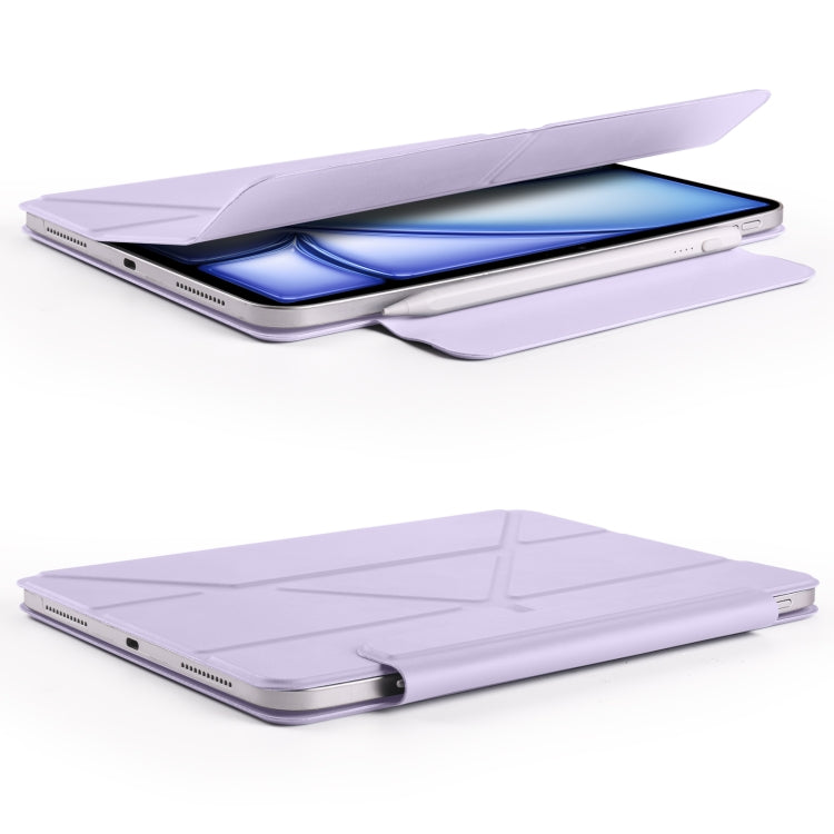 For iPad mini 6 / mini 2024 Fixed Buckle Magnetic Deformation Leather Tablet Case(Purple) - iPad mini 2024 Cases by buy2fix | Online Shopping UK | buy2fix