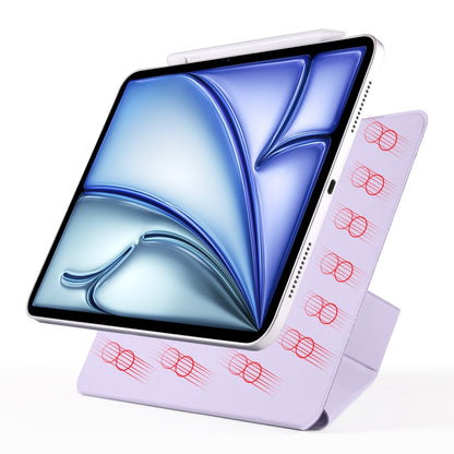 For iPad mini 6 / mini 2024 Fixed Buckle Magnetic Deformation Leather Tablet Case(Purple) - iPad mini 2024 Cases by buy2fix | Online Shopping UK | buy2fix