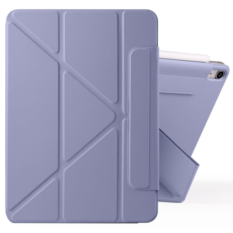 For iPad mini 6 / mini 2024 Fixed Buckle Magnetic Deformation Leather Tablet Case(Lavender Purple) - iPad mini 2024 Cases by buy2fix | Online Shopping UK | buy2fix