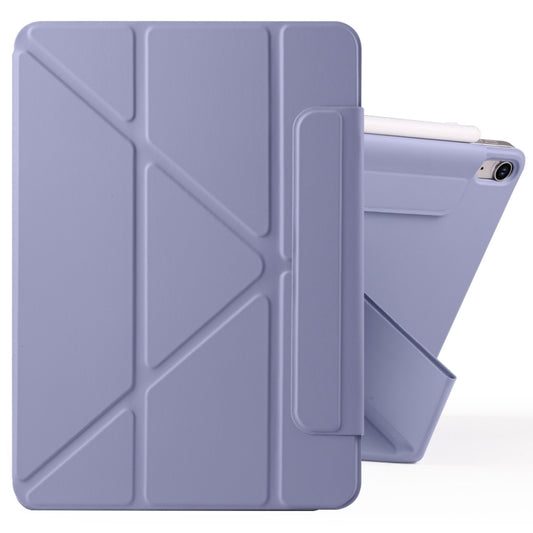 For iPad mini 6 / mini 2024 Fixed Buckle Magnetic Deformation Leather Tablet Case(Lavender Purple) - iPad mini 2024 Cases by buy2fix | Online Shopping UK | buy2fix