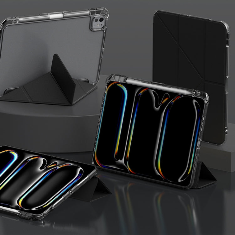 For iPad Pro 13 2025 / 2024 mutural Y-Shape Deformation Leather Tablet Case(Black) by Mutural