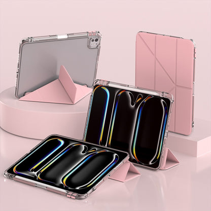 For iPad Pro 11 2025 / 2024 mutural Y-Shape Deformation Leather Tablet Case(Pink) by Mutural