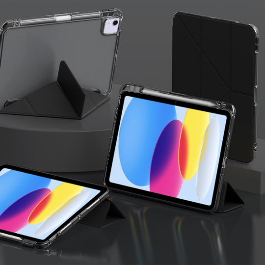 For iPad 2025 / 2022 mutural Y-Shape Deformation Leather Tablet Case(Black)