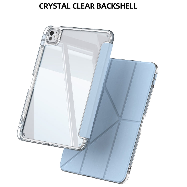 For iPad Air 11 2025 / 2024 mutural Y-Shape Deformation Leather Tablet Case(Navy Blue) by Mutural