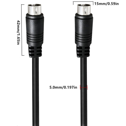 Middle DIN Male to Male 3 Pin Audio Power Signal Adapter Cable, Length:1m(Black) - Others by buy2fix | Online Shopping UK | buy2fix