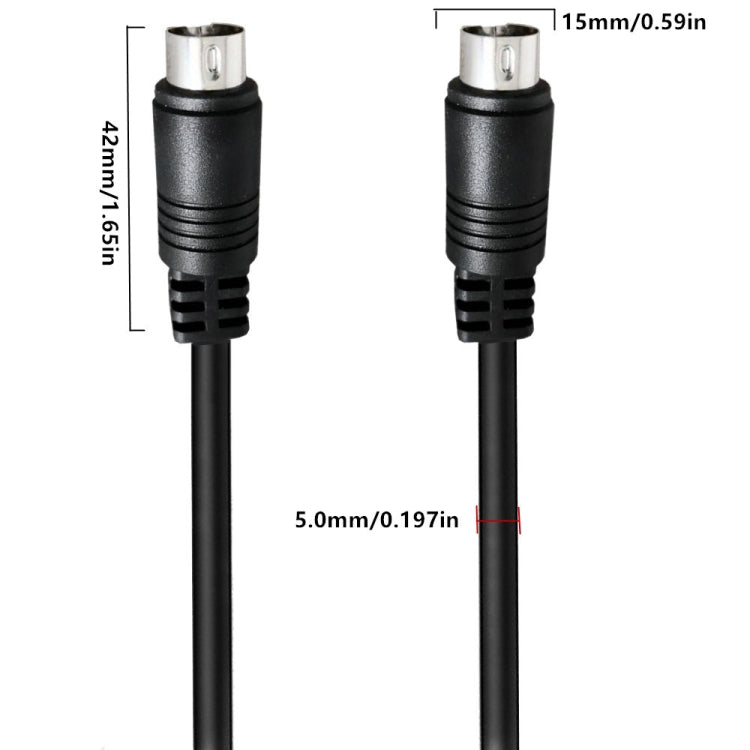 Middle DIN Male to Male 3 Pin Audio Power Signal Adapter Cable, Length:1.5m(Black) - Others by buy2fix | Online Shopping UK | buy2fix