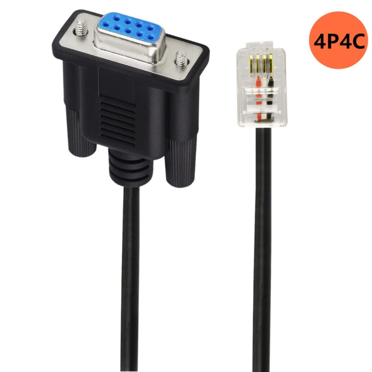 DB9 to RJ9 Adapter Cable 4P4C Telephone Crystal Head RS232 Connection Cable, Length: 1.8m(Black) - RS485 / RS232 Series by buy2fix | Online Shopping UK | buy2fix