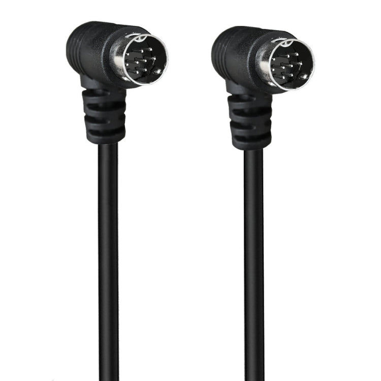 Double Curved mini DIN 9 Pin TV Audio Adapter Cable, Length:0.5m(Black) - Others by buy2fix | Online Shopping UK | buy2fix