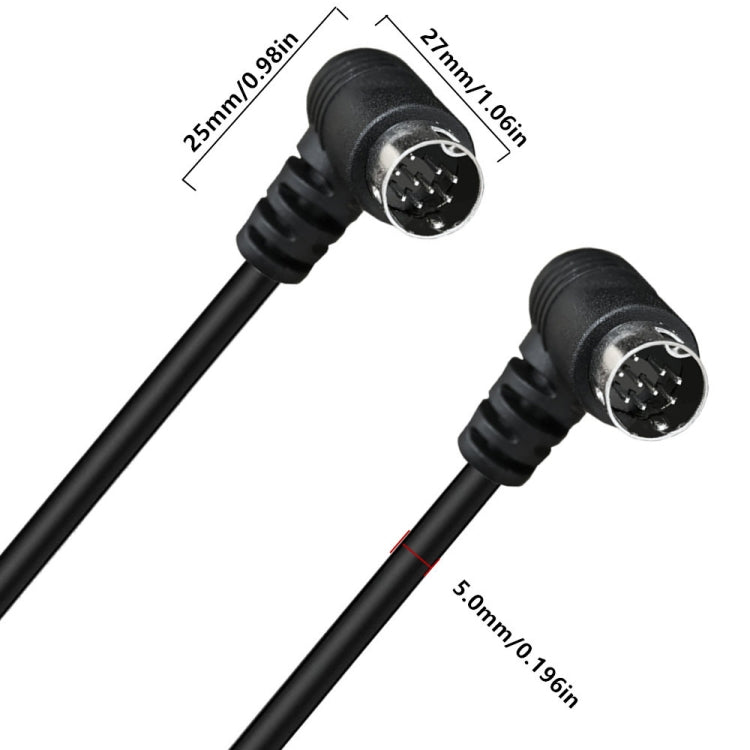 Double Curved mini DIN 9 Pin TV Audio Adapter Cable, Length:0.5m(Black) - Others by buy2fix | Online Shopping UK | buy2fix