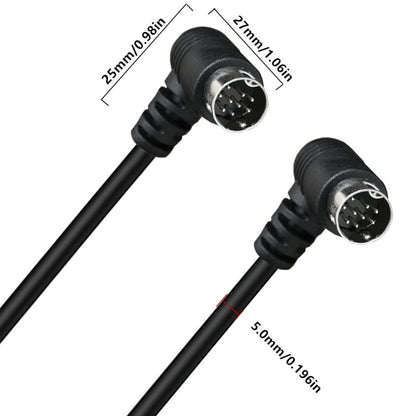 Double Curved mini DIN 9 Pin TV Audio Adapter Cable, Length:0.5m(Black) - Others by buy2fix | Online Shopping UK | buy2fix