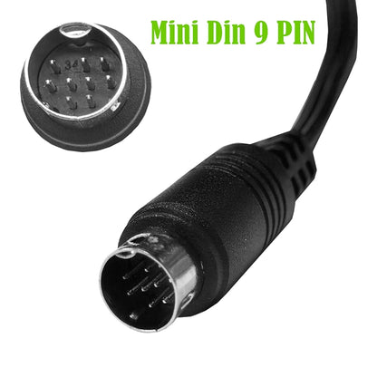 Single Curved mini DIN 9 Pin TV Audio Adapter Cable, Length:0.5m(Black) - Others by buy2fix | Online Shopping UK | buy2fix