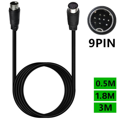 90 Degree mini DIN 9 Pin Male to Female TV Box Adapter Cable, Length:0.5m(Black) - Others by buy2fix | Online Shopping UK | buy2fix