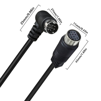 Curved mini DIN 9 Pin Male to Female TV Box Adapter Cable, Length:0.5m(Black) - Others by buy2fix | Online Shopping UK | buy2fix