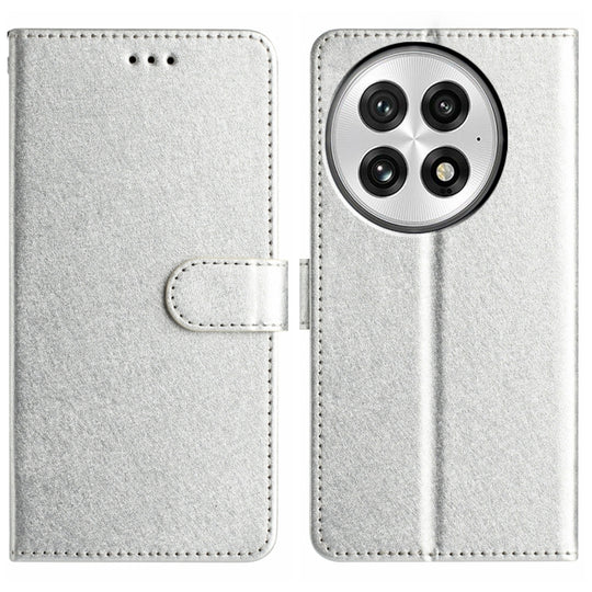 For OnePlus 13 Silk Texture Horizontal Flip Leather Phone Case(Silver)