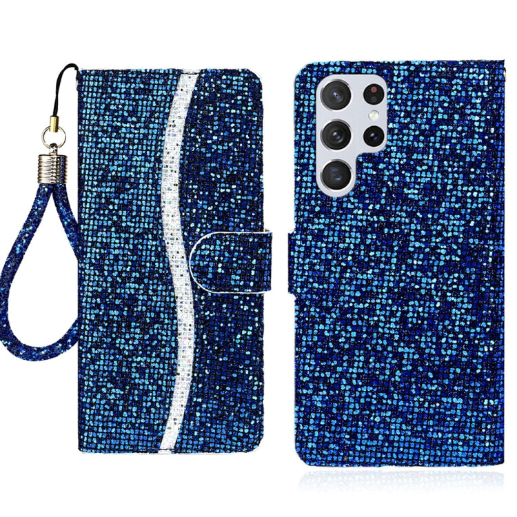 For Samsung Galaxy S25 Ultra 5G Glitter Powder Filp Leather Phone Case(Blue) - Galaxy S25 Ultra 5G Cases by buy2fix | Online Shopping UK | buy2fix