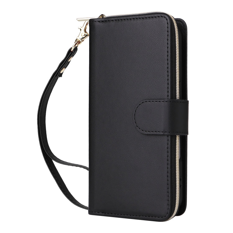 For iPhone 16 Plus Nine-card Slots Zipper Wallet Bag Leather Phone Case(Black) - iPhone 16 Plus Cases by buy2fix | Online Shopping UK | buy2fix