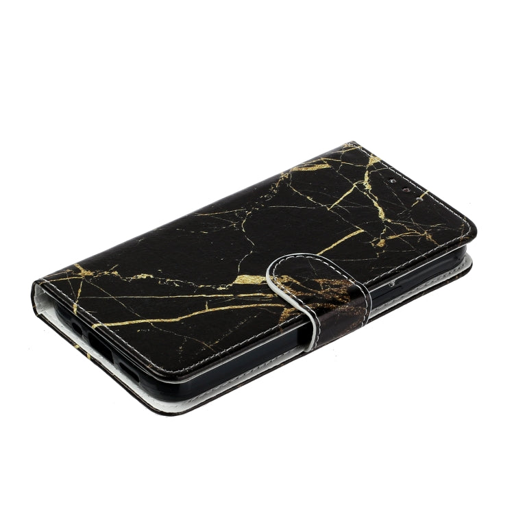 For OnePlus 13 Colored Drawing Marble Pattern Leather Phone Case(Black Gold Marble) - OnePlus Cases by buy2fix | Online Shopping UK | buy2fix