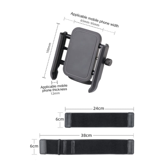 Elastic Wristband Hands Free Phone Clamp Holder, Wristband Length:24cm + 38cm(Black) - Hand-Sticking Bracket by buy2fix | Online Shopping UK | buy2fix