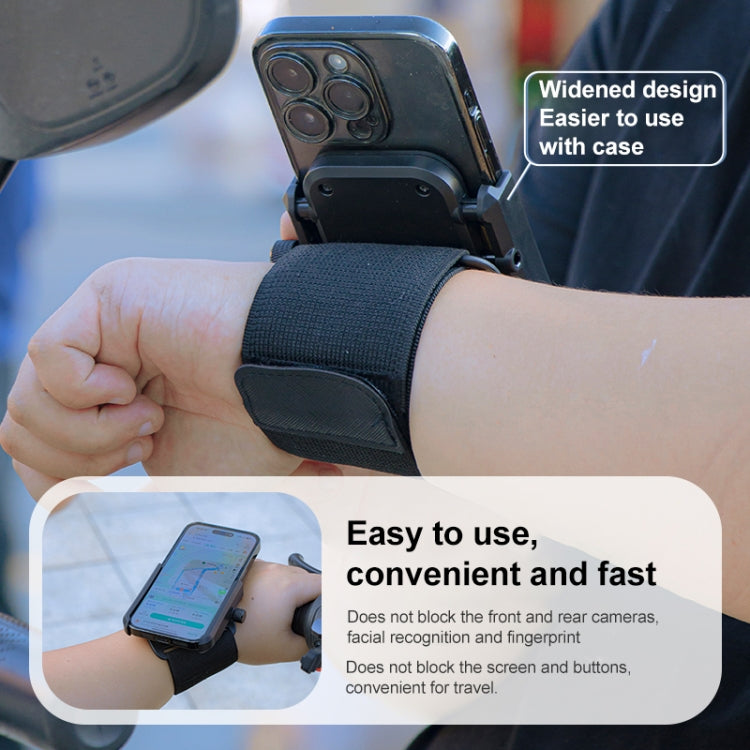 Elastic Wristband Hands Free Phone Clamp Holder, Wristband Length:38cm(Black) - Hand-Sticking Bracket by buy2fix | Online Shopping UK | buy2fix