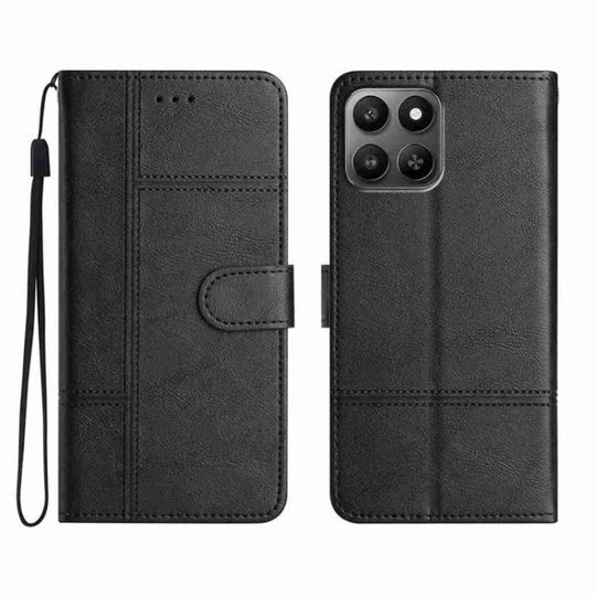 For Honor 400 Smart / X7d 5G Global Cowhide Texture Stitching Leather Phone Case(Black)
