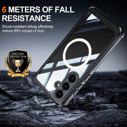 For Samsung Galaxy S25 5G RedPepper Tempered Glass MagSafe Phone Case(Black) by RedPepper