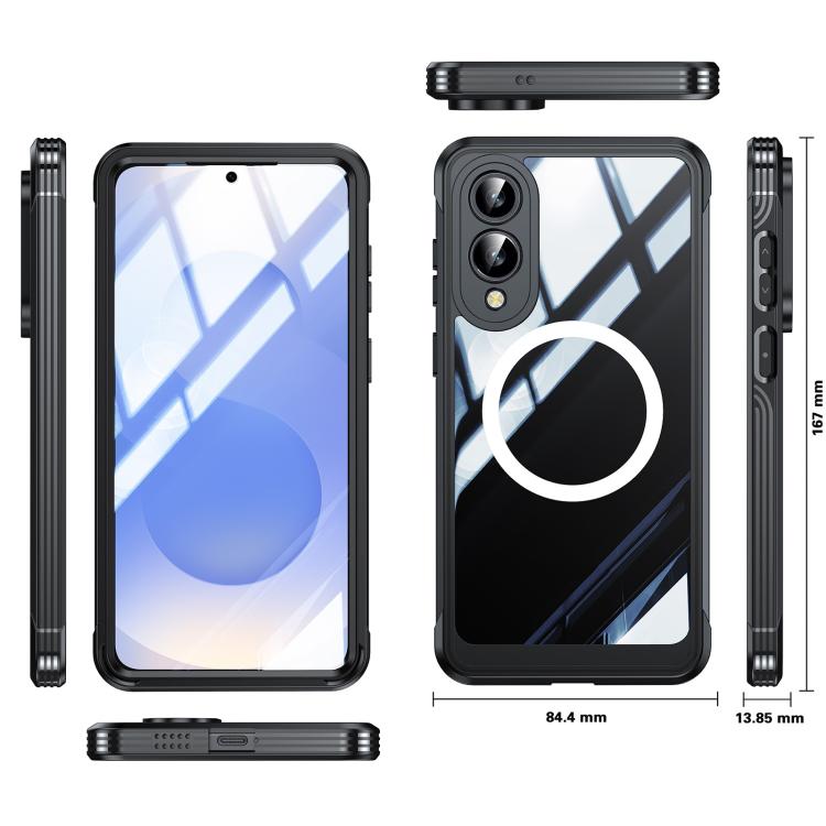 For Samsung Galaxy S25 Edge 5G RedPepper Tempered Glass MagSafe Phone Case(Black) - Galaxy S25 Edge 5G Cases by RedPepper | Online Shopping UK | buy2fix