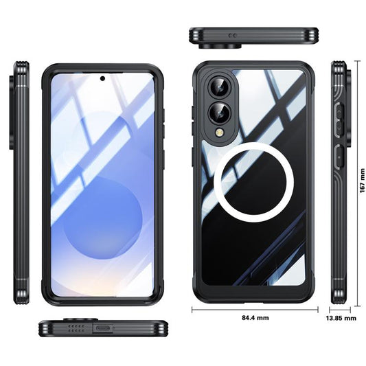 For Samsung Galaxy S25 Edge 5G RedPepper Tempered Glass MagSafe Phone Case(Black) - Galaxy S25 Edge 5G Cases by RedPepper | Online Shopping UK | buy2fix