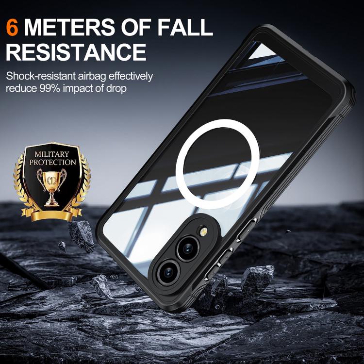 For Samsung Galaxy S25 Edge 5G RedPepper Tempered Glass MagSafe Phone Case(Black) - Galaxy S25 Edge 5G Cases by RedPepper | Online Shopping UK | buy2fix