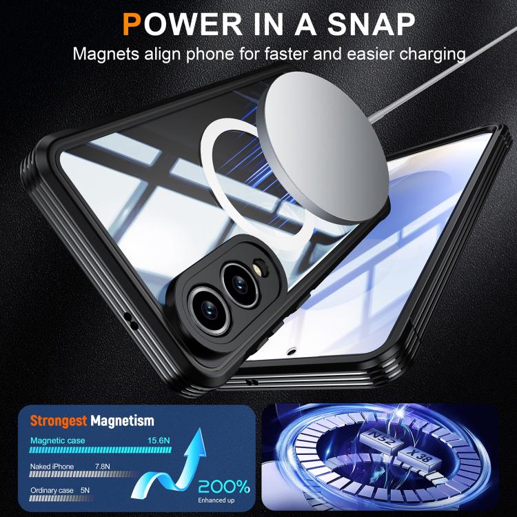 For Samsung Galaxy S25 Edge 5G RedPepper Tempered Glass MagSafe Phone Case(Black) - Galaxy S25 Edge 5G Cases by RedPepper | Online Shopping UK | buy2fix