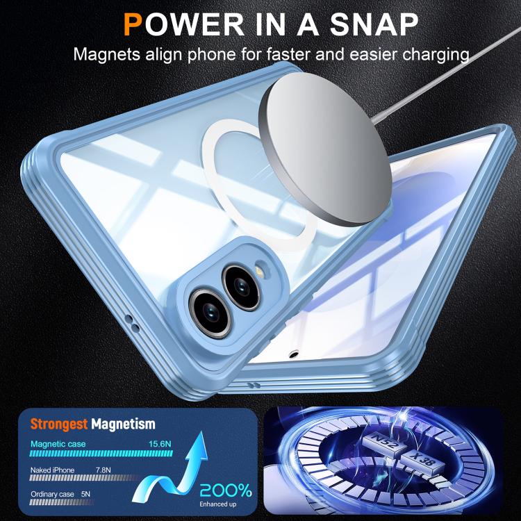 For Samsung Galaxy S25 Edge 5G RedPepper Tempered Glass MagSafe Phone Case(Sky Blue) - Galaxy S25 Edge 5G Cases by RedPepper | Online Shopping UK | buy2fix