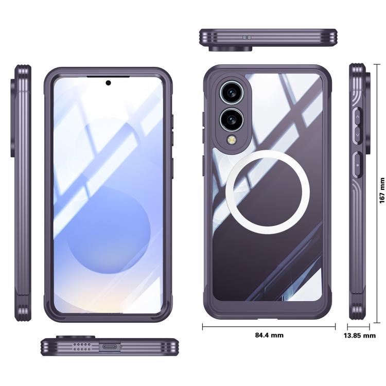 For Samsung Galaxy S25 Edge 5G RedPepper Tempered Glass MagSafe Phone Case(Purple) - Galaxy S25 Edge 5G Cases by RedPepper | Online Shopping UK | buy2fix